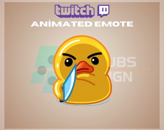 Animated Twitch Emote, Duck Knife Emote, Cute Emote, Funny Emote, Animal Emote, For Streamers-Instant Download / Ready to Use (transparent)