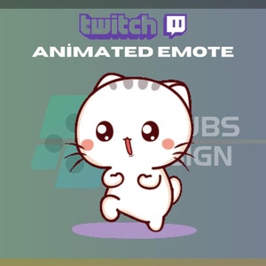 Animated Twitch, Kick Emote, Happy Cat Emote, Cute Emote, Kitten Emote, Cat, For Streamers - Instant Download / Ready to Use (transparent)
