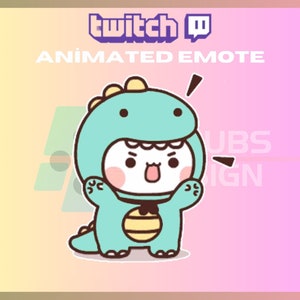 Animated Twitch Emote, Baby Dinosaur Emote, Cute Emote, Colourful Emote, For Streamers - Instant Download / Ready to Use (transparent)