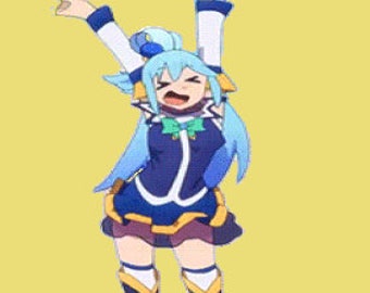 ANIMATED KONOSUBA AQUA Anime girl Dancing Emote Twitch or Discord, Kawaii Emotes, anime Twitch Emotes, Twitch anime Emotes