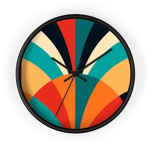 Retro Tetro Wall Clock: Modern Geometric Design, Home Decor Accent