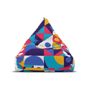Geometry of Colours Bean Bag Chair Cover: Colorful Modern Lounger