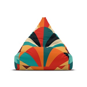 Retro Tetro Bean Bag Chair Cover: Polyester Geometric Lounger