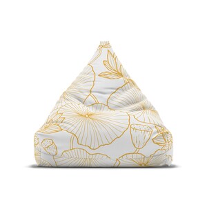 Golden Flowers Bean Bag Chair Cover: Polyester Lounger