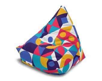 Geometry of Colors || Bean Bag Chair Cover, Outdoor Bean Bag Lounger, Unisex Handmade Gift