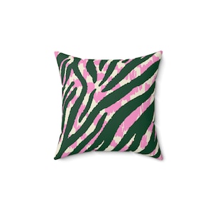 Funky Zebra Print Pillow: Recycled Polyester Boho Decor
