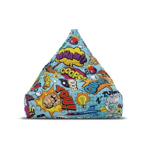 Pop Art || Bean Bag Chair Cover, Outdoor Bean Bag Lounger, Unisex Handmade Gift