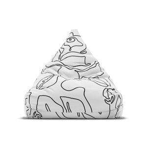One Line Art Bean Bag Chair Cover: Modern Outdoor Lounger