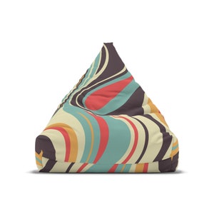 Vintage Waves Bean Bag Chair Cover: Polyester Outdoor Lounger