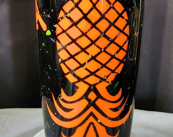 Upside Down Pineapple Tumbler, 20 oz. Tumbler, Swinger Tumbler, Neon Tumbler, Glow In The Dark Tumbler, Black Light Activated