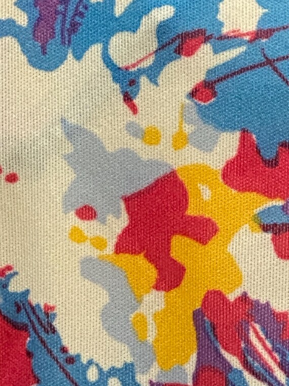 1970s Ladies Abstract Boho Pattern Blouse-V-Neck … - image 4