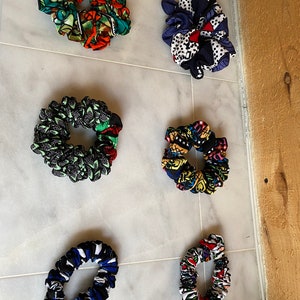 African print scrunchies, Ankara scrunchies, bright colored scrunchies, large scrunchies, extra large scrunchies