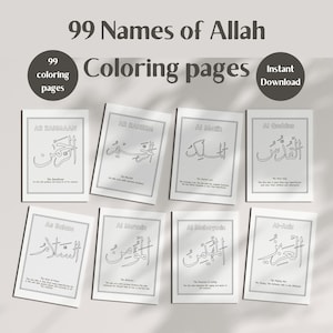 99 Names of Allah | Instant Download | Printable | Digital Download | Ramadan 2024 | Islamic Printable for Kids