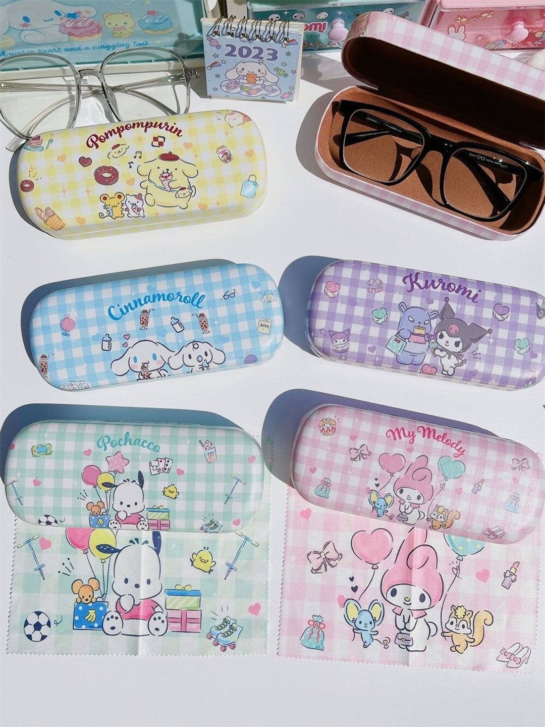 Cute Eyeglass Case With Eyeglass Cloth Portable Hard Sunglass Etsy