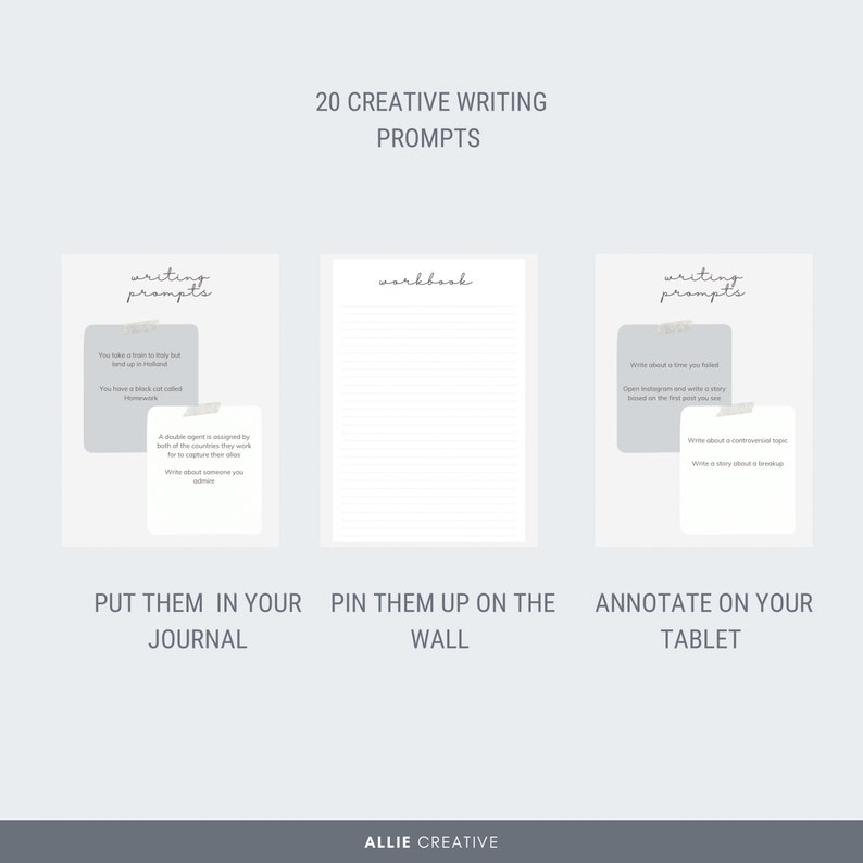 Printable Writing Prompts, Digital Writing Prompts Etsy