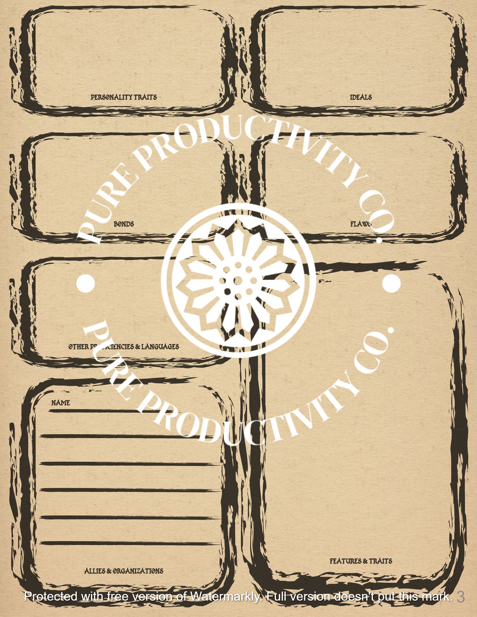 Dungeons &amp; Dragons Printable Character Sheet + Black and White Version ...