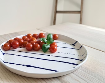 Handmade Pottery Plate Serving Tray, Made in Maine, 10”