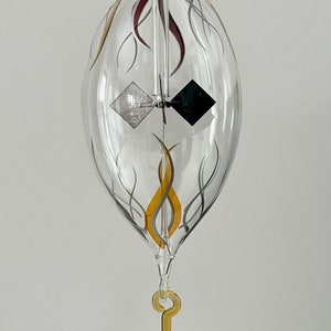 Lichtmühle Radiometer Solar Perpetuum Mobile Glaskunst 8x24 cm bernsteinfarben effektvolle faszinierende schmückende Fenster Dekoration