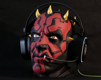 Remarkable Darth Maul Headphone Stand, Star Wars Gamer Room Decor, Hand Painted Darth Maul Stand,Original Size