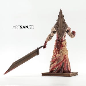 13&#39;&#39; Pyramid Head from Silent Hill statue figure, Pyramid Head statue, horror decoration, For Silent Hill fan, Gamer gift, Hand painted