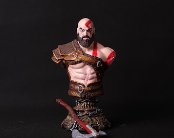 Kratos Bust, God of War Figure, Video Game Gift