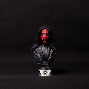 Busto di Darth Maul fatto a mano: statua di Star Wars, personaggio da collezione