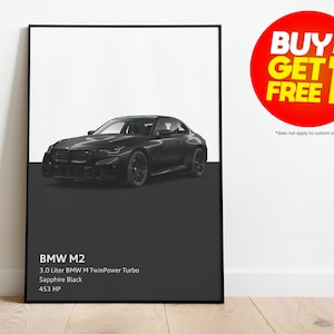 BMW M2 Coupe 2024 Print #3 | Sapphire Black | Available Custom for your car! | G87 New model M2 BMW Motorsport