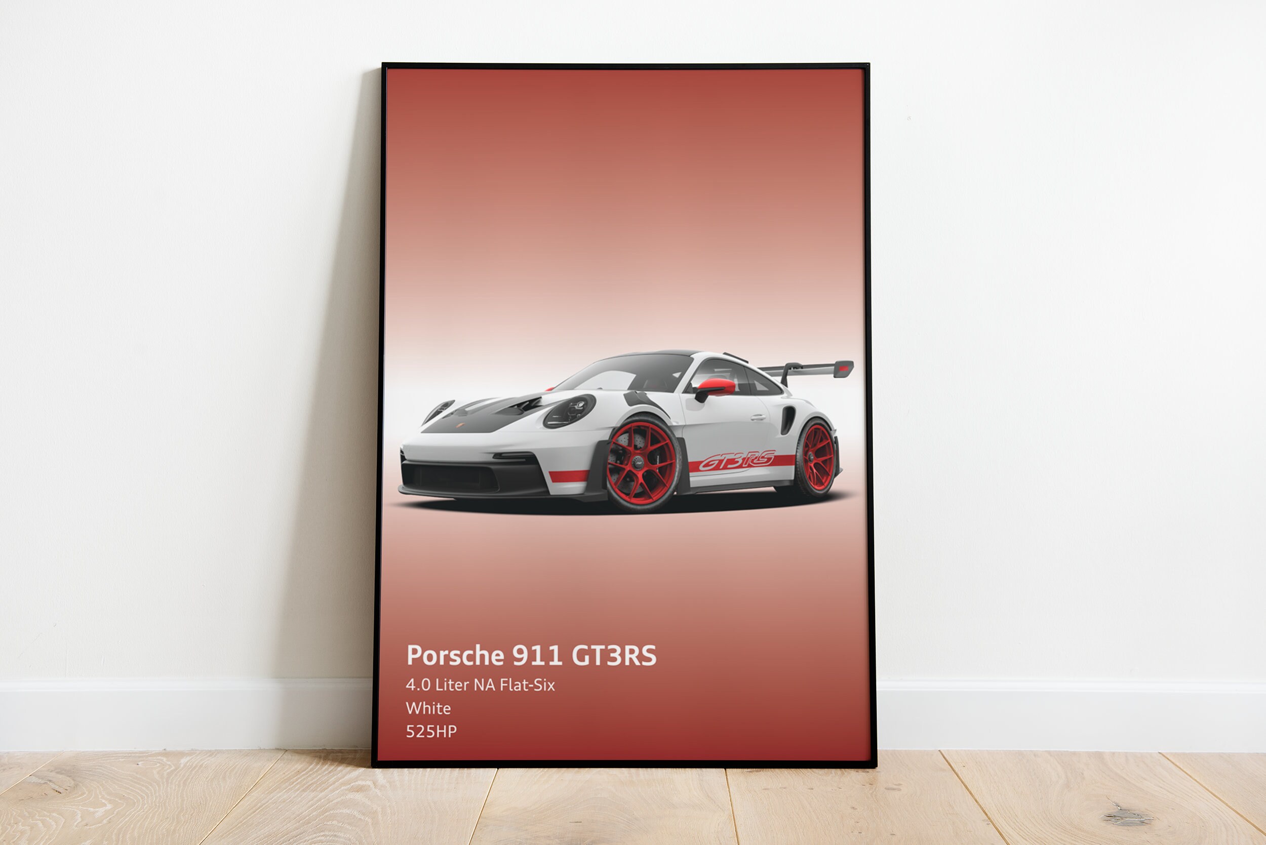 Porsche 911 GT3 RS 992 Digital Print| RED | Wall Art | Digital