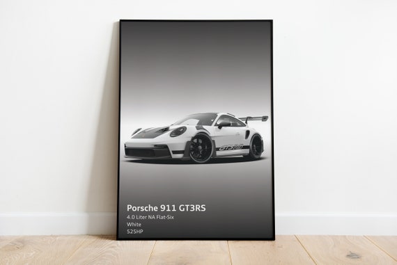 Porsche 911 GT3 RS 992 Digital Print| Black| Wall Art | Digital
