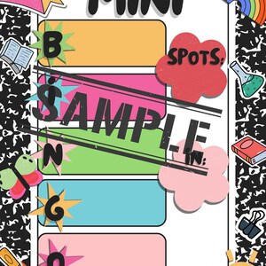 Mini Bingo Board