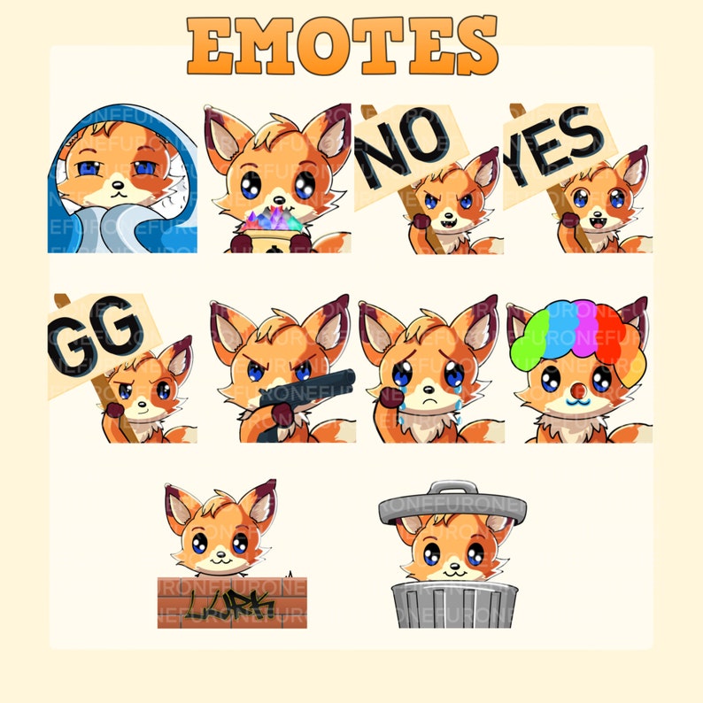 25 Fox Chibi Emotes Twitch & Discord - Etsy