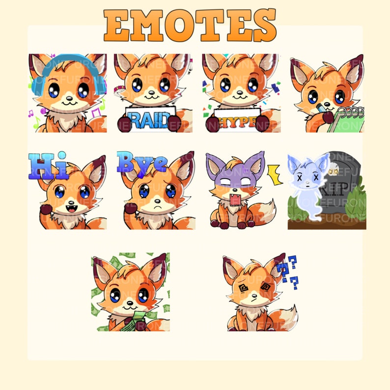 25 Fox Chibi Emotes Twitch & Discord - Etsy