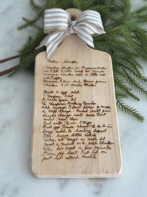 Handwritten Recipe Board Kitchen Display Family Recipe Gift Idea Custom Engraving Wooden Board Personalized Keepsake Mother's Day Gift Mom