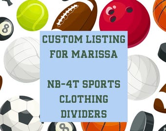 All Sports Baby Closet Dividers | NB-4T Custom Design | Golf, Baseball, Basketball, Hockey, Soccer, & Football
