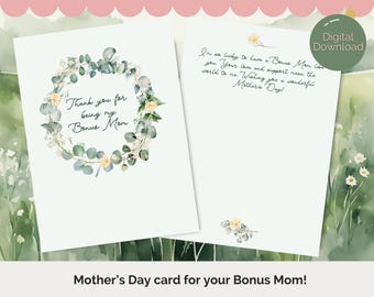 Tarjeta del Día de la Madre: Corona floral de acuarela (descarga digital)