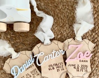 Personalized Birth Stats Ornament, Custom Baby Name Ornament, New Baby Gift, Baby Keepsake, Baby's First Christmas Ornament