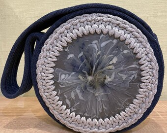 Catton rope bag with epoxy resin, Shoulder bag, Hand bag, Unique bag.