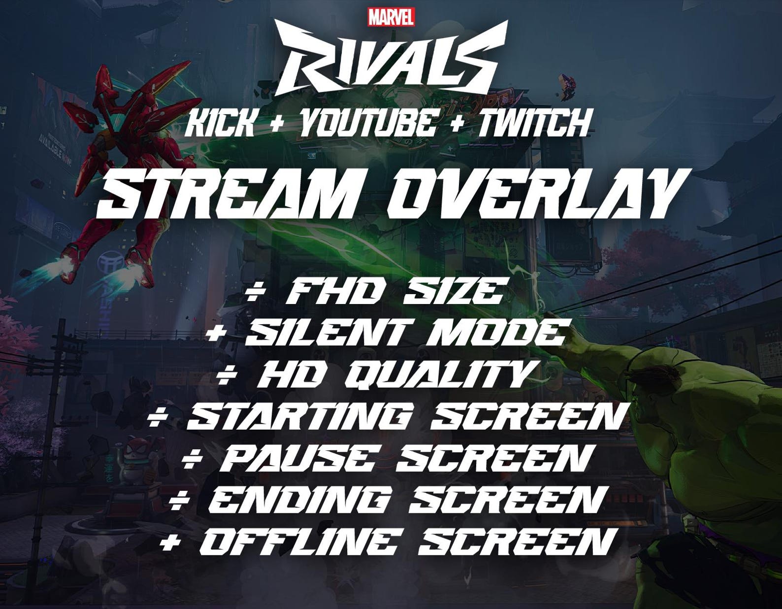 Matcha Overlay Rivals Marvel Rivals Stream Overlay Package | HD Quality | Twitch, Kick ...
