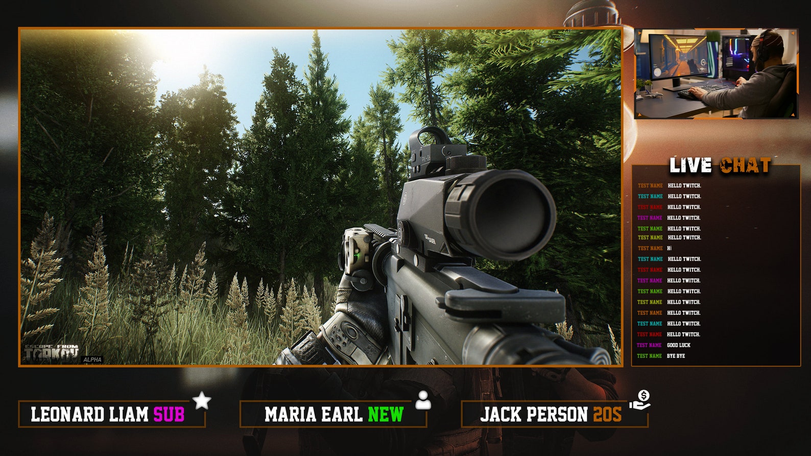 Escape From Tarkov Stream Overlay Package cam Screens Panels Offline