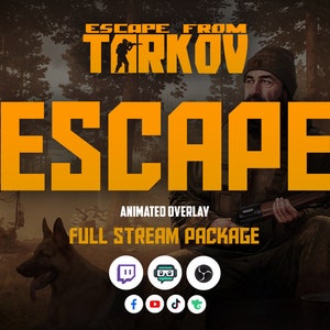 Escape From Tarkov Stream Overlays Pack |  Tarkov Twitch Overlays | Twitch Stream Overlay | Streamer | Streaming | Twitch | Tarkov | EFT