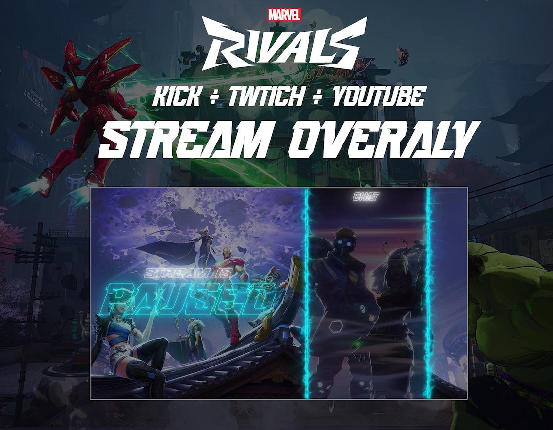 Marvel Rivals First Loading Screen Marvel Rivals Stream Overlay Package | HD Quality | Twitch, Kick ...