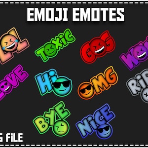 Emoji Emotes Stylised 10x Twitch | Discord | YouTube | Streaming | Cute Emoji Emotes | Funny Kawaii Emoji Emote Pack | Instant Download