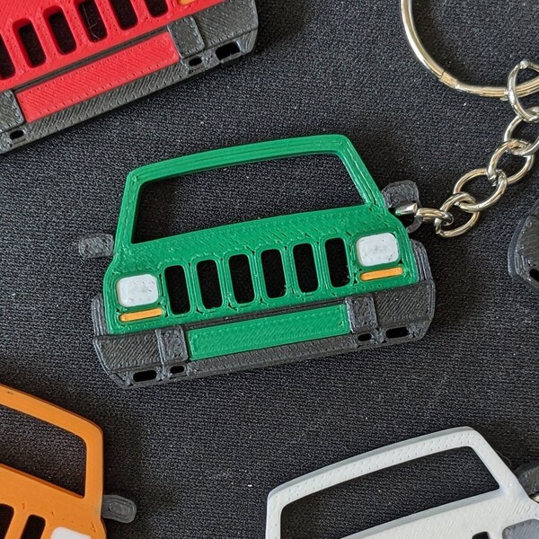 Jeep Cherokee XJ Keychain Durable 15 Colors 3D Printed