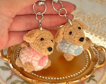 Crochet Dachshund Keychain, Golden Sausage Dog