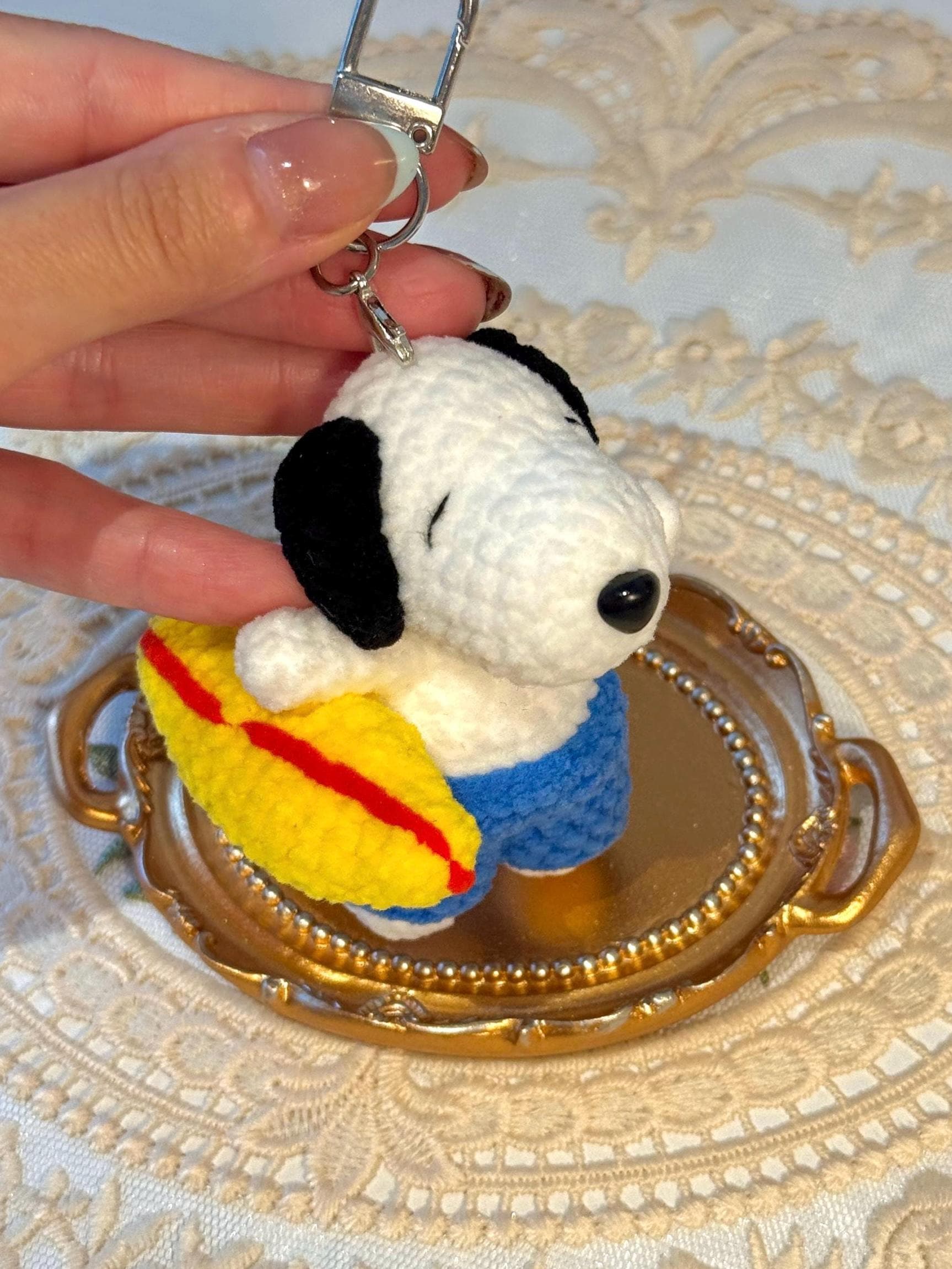 Snoopy Surf Keychain - Etsy