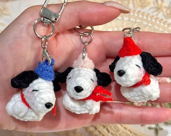 Handmade Crochet Snoop Dog Keychain, Yarn Phone Charm, Gift for