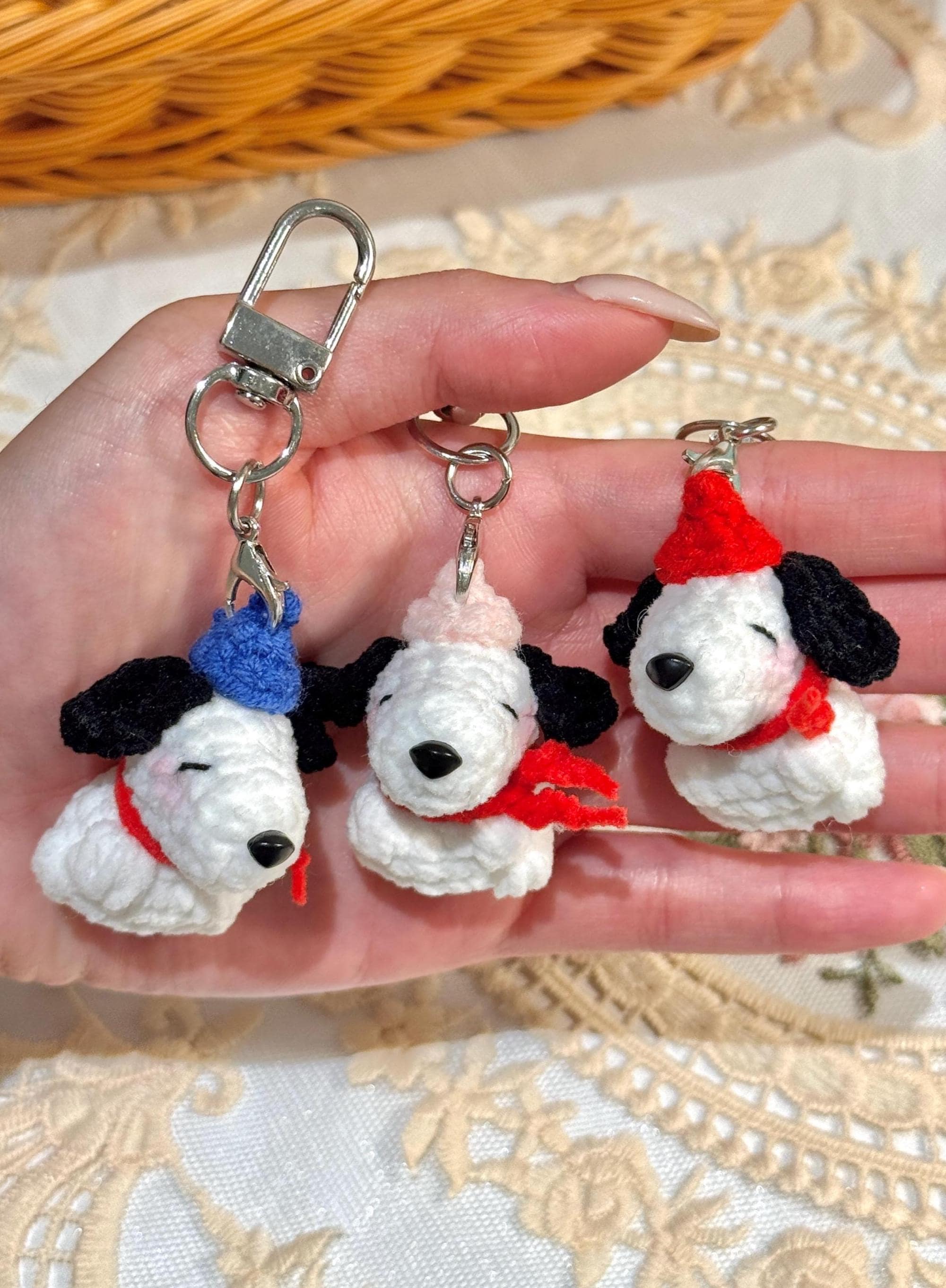 Handmade Crochet Snoop Dog Keychain, Yarn Phone Charm, Gift for
