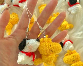 Handmade Snoopy Crochet Keychain, Cute Accessory