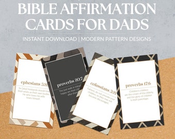 Daily Bible Verse Cards for Dads, Printable Scripture Affirmation Cards, Instant Download Printout, Bible Journaling, Christian Father Gifts