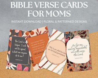 Tägliche Bibelvers Karten für Mütter, druckbare Schrift Affirmationskarten, sofortiger Download Ausdruck, Bibel Journaling, christliche Mutter Geschenke